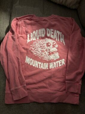 Liquid Death Women's Pink Graphic Crewneck Sweatshirt